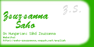 zsuzsanna saho business card